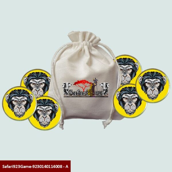 6 plastic round pieces From Monkey Safari 923 - 9230140114008