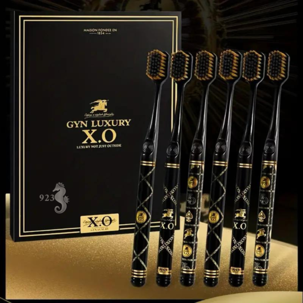 PFL923093863-فرشاة اسنان 6 قطع اسود علامة XO