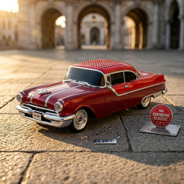 مكبر الصوت اللاسلكي على شكل سيارة كلاسيكية - Wireless speaker shaped like a classic car